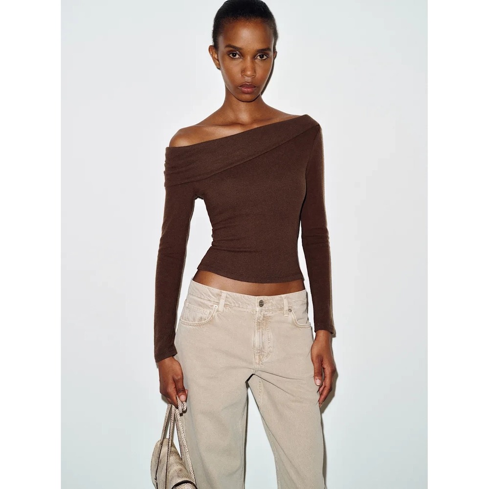 Reformation Elio Knit Top Womens XL Sweater Cold Shoulder Elevated Basic